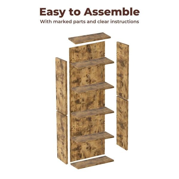 Levede 6 Tier Book Shelf Storage Shelves Bookcase Display Unit Organizer Cabinet