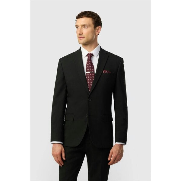 Limehaus Tailored Fit Black Stretch Suit Jacket