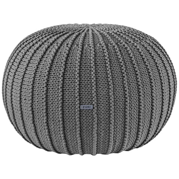 Knitted pouffe, Large | DARK GREY - Zuri House