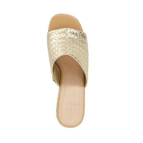 Dune London Womens/Ladies Shuv Textured Wedge Sandals - Gold - 