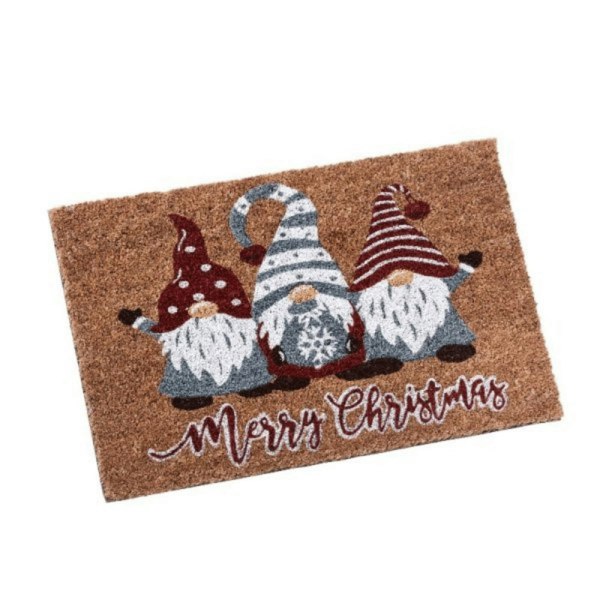 Samuel Alexander 60cm x 40cm Three Gonks Coir Doormat with Merry Christmas Message
