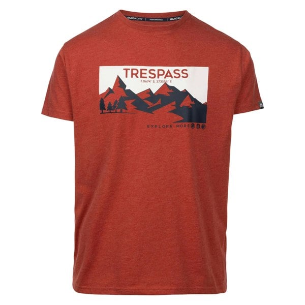 Trespass Mens Nottaway Printed T-Shirt - Burnt Sienna