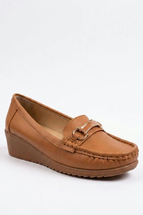 Constance Faux Leather Wedge Loafers - Camel