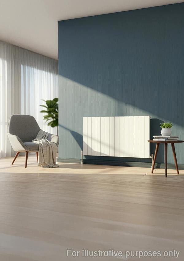 MYHOMEWARE 1022mm x 600mm Double Aluminium Panel Radiator in White - Model Lena - Wall-mounted