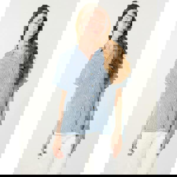 Blue Vanilla Stripe Button Front Shirt