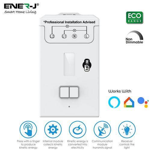 ENER-J 2 ways Wireless Receiver, 5Ax2 on/off RF433mhz + WiFi Non Dimmable