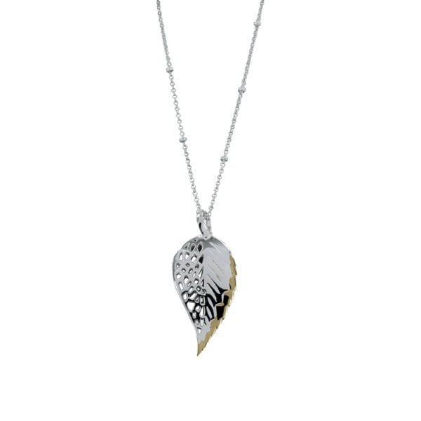 Beech Leaf Necklace in Sterling Silver - Reeves & Reeves