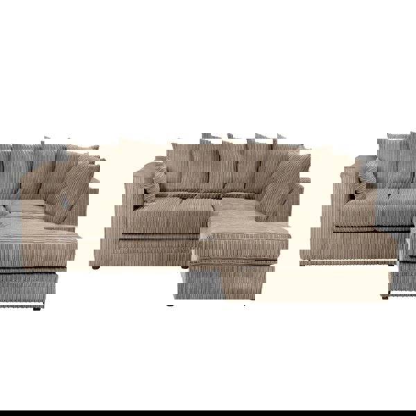 SQUAREBOXX Dylan Jumbo Cord 4 Seater Fabric Corner Sofa in Coffee