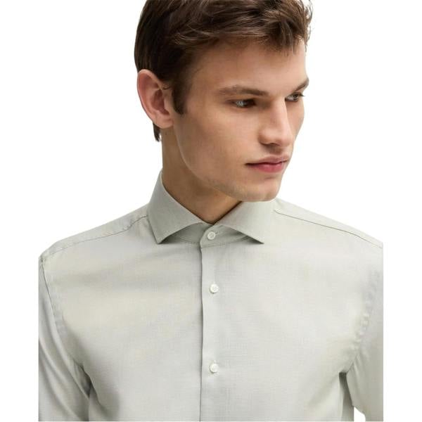 Boss Mens Plain Regular Long-Sleeved Formal Shirt - Green - 