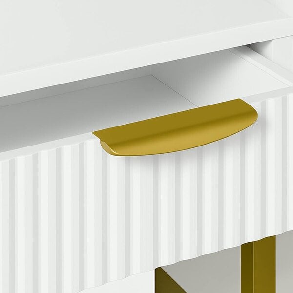 Kosy Koala White Modern Dressing Table with Bulb Lights Mirror Vanity Makeup Desk Stool Set