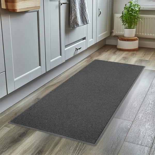 Nicoman Spaghetti Kitchen Hallway Washable Runner 150cm x 60cm - Dark Grey