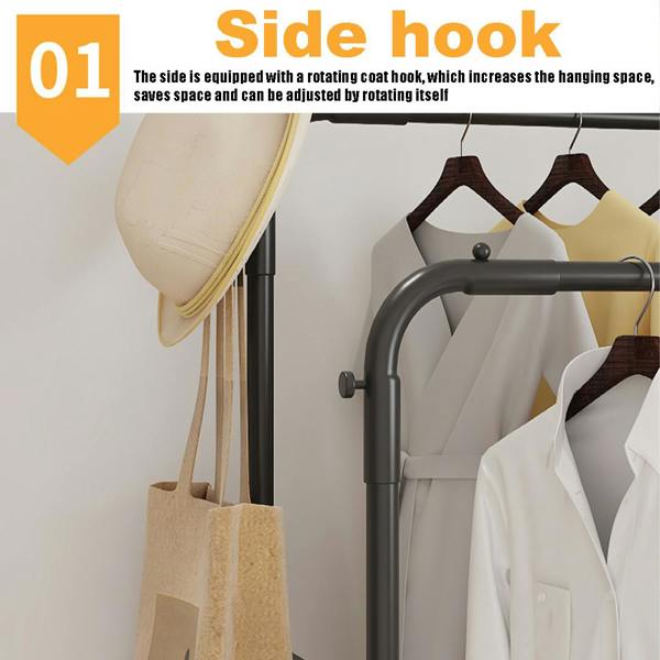 Havendro Heavy Duty Double Clothes Rail Garment Rack with Shoe Storage Display Stand