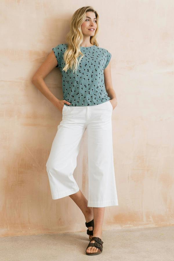 Lily & Me Sway Organic Cotton Jersey T-Shirt Verbena Ocean
