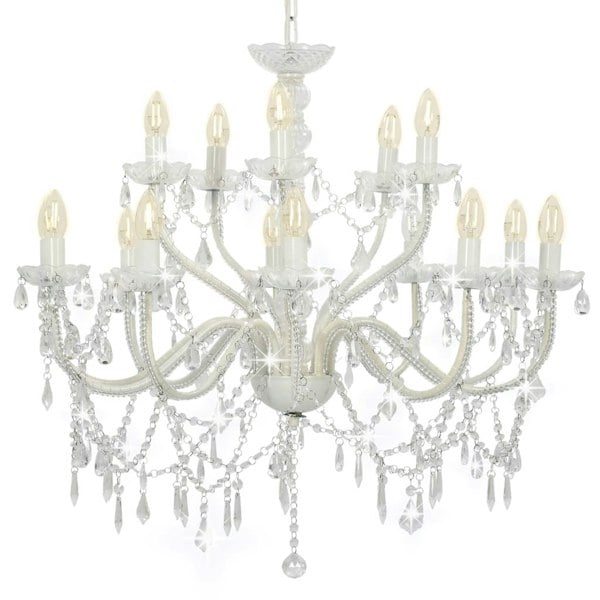 Berkfield Chandelier 2-layer White 15 x E14 Bulbs