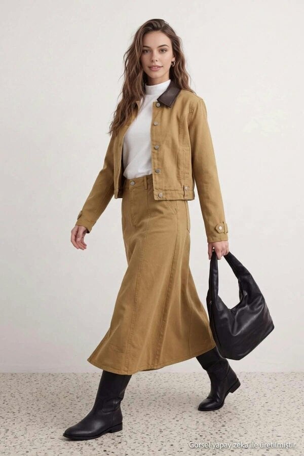 WOVCOR High Waist Ruffle Maxi Skirt