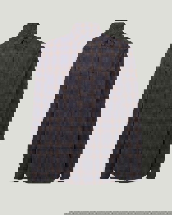 Belstaff Outpost Mens Flannel Shirt - Major Brown/Dark Ink/Charcoal