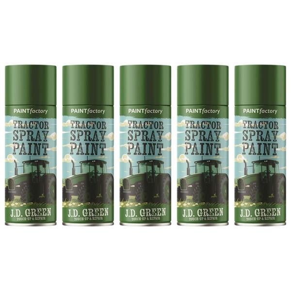 Paint Factory 5X - Tractor Spray Paint John Deere Green 400ml