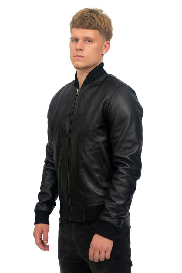 Infinity Leather Mens Retro Varsity Leather Bomber Jacket-Pretoria