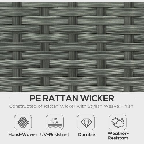 Wyld Haus Tanette Rattan Grey 7 Seater Outdoor Sofa Set With Reclining 2 Armchairs And 2 Stools