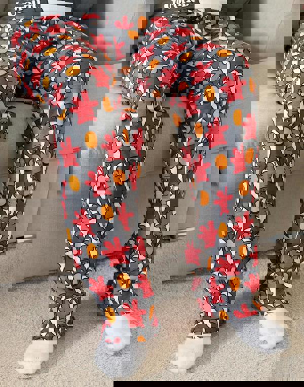 Wallace And Gromit Mens Multicoloured Feathers Short Sleeve Long Leg Pyjama Set