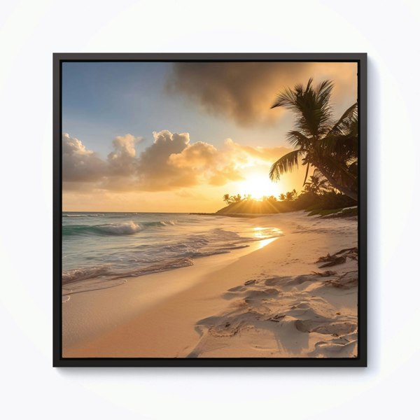 Warren Reed Sunrise In Paradise Framed Canvas