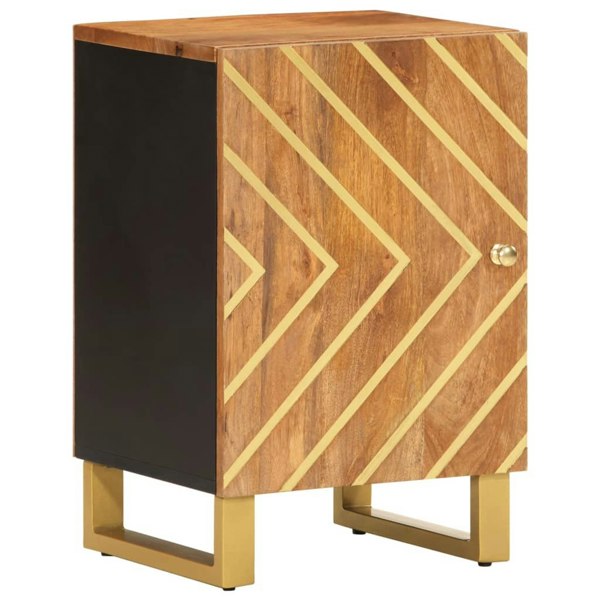 Berkfield Bathroom Cabinet Brown and Black 38x33.5x58 cm Solid Wood Mango