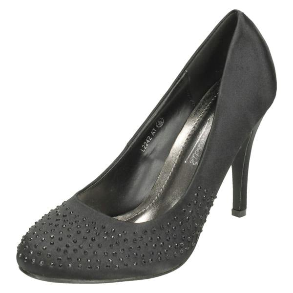Anne Michelle Ladies Anne Michelle Diamante Court Shoes