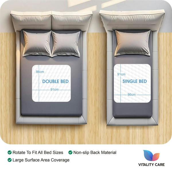 Vitality Care Incontinence Washable Bed Pads Protection Sheets - Reusable with High Absorbency