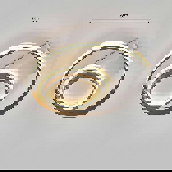Modern LED Ceiling Light with 2 Circular Rings in Black Dimmable/Non-Dimmable Ceiling Light Living and Home 
