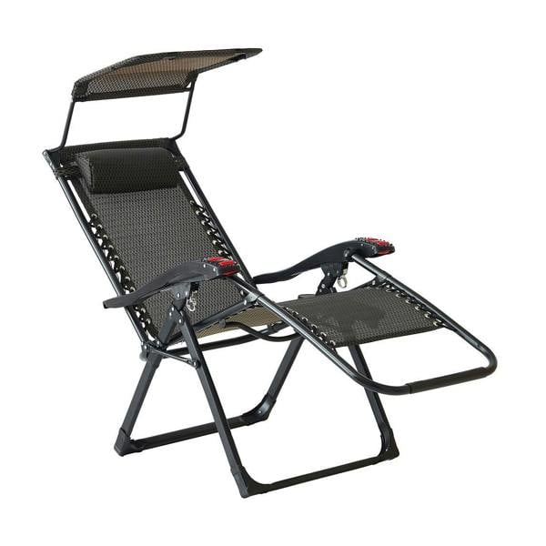 Groundlevel Luxury Gravity Chairs With Thick Cushion and Canopy - 2 Chairs