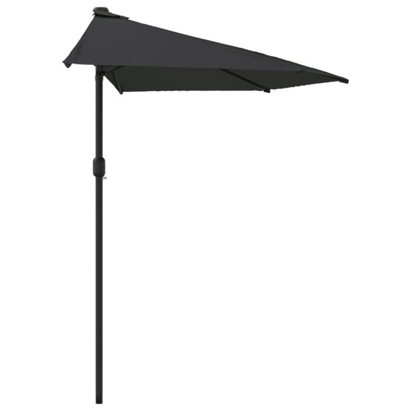 Berkfield Balcony Parasol with Aluminium Pole Black 270x144x222 cm Half