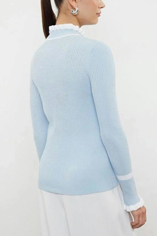 WOVCOR Color Block Knit Sweater
