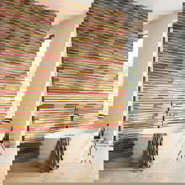 Hoopla Walls Horizontal Stripe - Mustard Yellow 10m Wallpaper