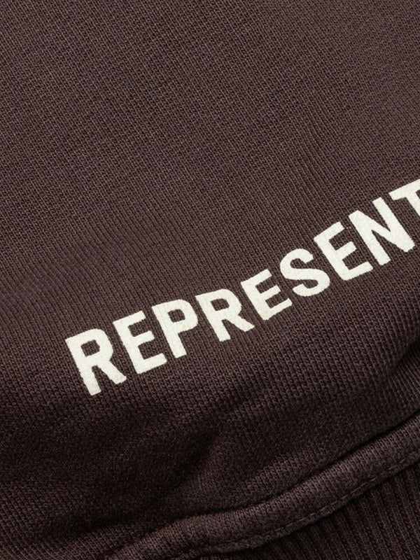 Represent Masking Tape Initial Zipped Hoodie Cedar Brown