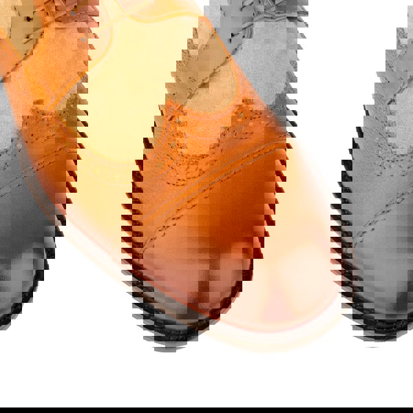 Embassy London Orlando - Tan - Men's toe cap leather brogue with full leather lining