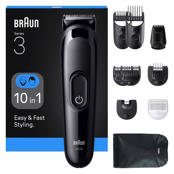 Braun All-in-One Series 3, AIO3560, 10-in-1 Grooming Kit - Black