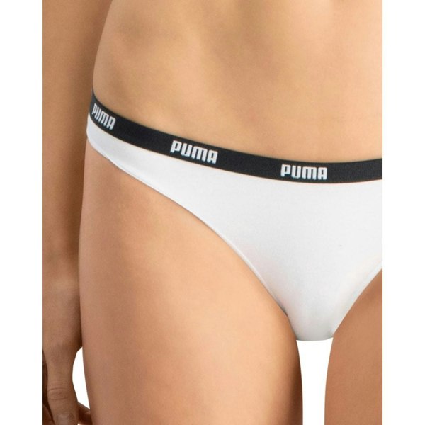 Puma 2-Pack Striped Logo Mid-Rise Strings, White