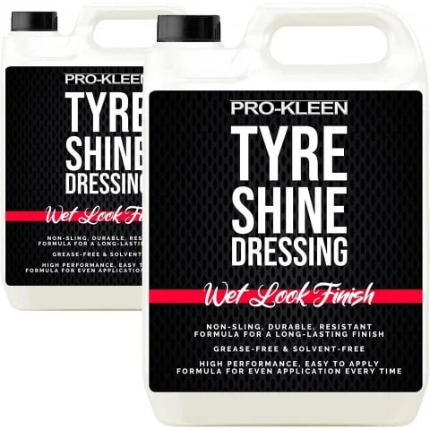 ProKleen Pro-Kleen Tyre Shine Dressing - Wet Look Non-Sling & Solvent Free Formula - Tyre Protector Easy to Use Formula (10 Litres)