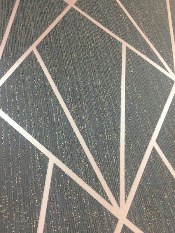 Indra Charcoal & Rose Gold Wallpaper image 4