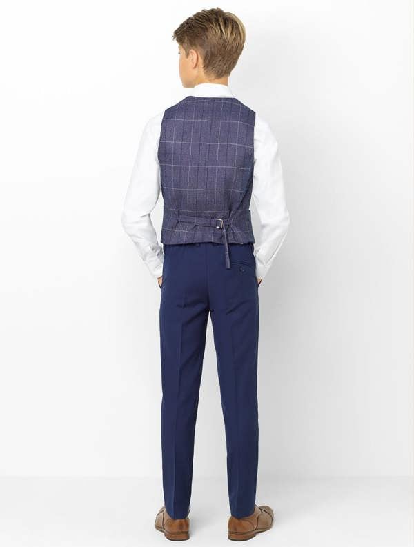 Roco Boys navy & check suit - Monaco