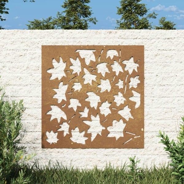 Berkfield Garden Wall Decoration 55x55 cm Corten Steel Maple Leaf Design