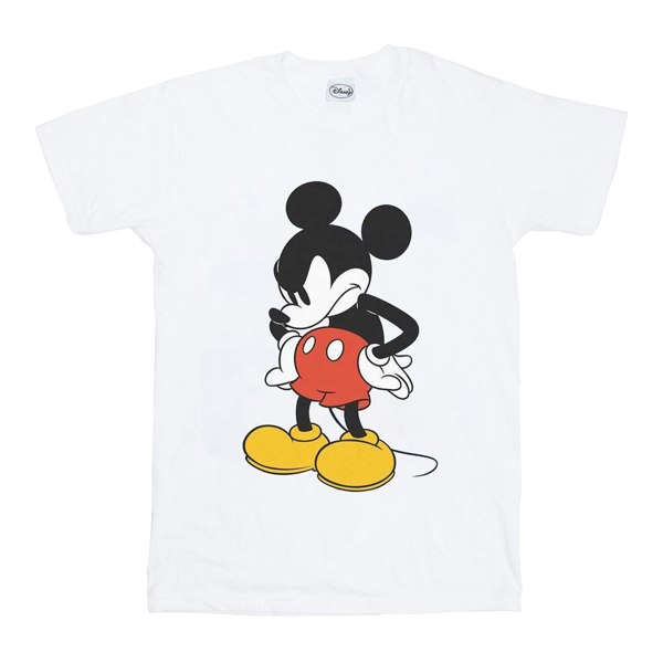 Disney Mens Mickey Mouse Angry Look Down T-Shirt - White