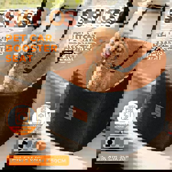 Skylos Pet Booster Dog Car Seat Safe Travel Carrier Bed Basket Puppy Washable