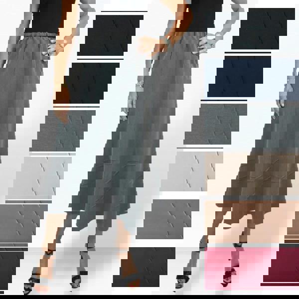 Paulo Due Women's Smart Elasticated Waist Flared Swing Skirt