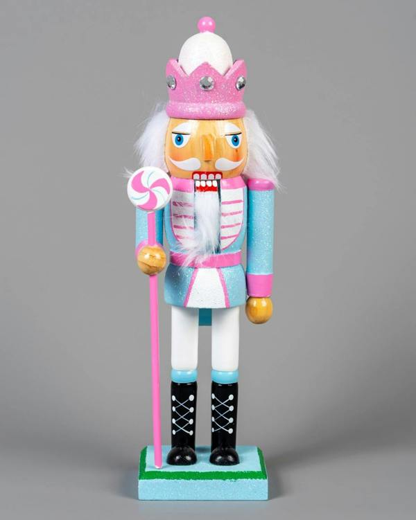 25cm Pink Wooden Nutcrackers Soldiers King Drummer Christmas Ornament 4pcs Set image 9