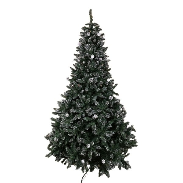 Samuel Alexander 2.4m /8ft Rocky Mountain Pine Green Artificial Christmas Tree Snow Tip and Pine Cones