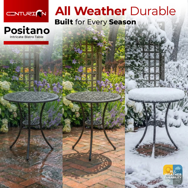 Centurion Supports POSITANO Garden and Patio Black Cast Aluminium Bistro Table