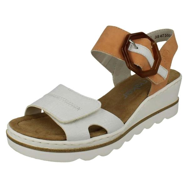 Rieker Ladies Rieker Buckle Detailed Wedge Heeled Sandals 67476