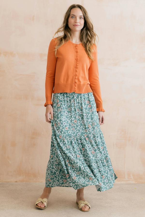 Lily & Me Evie Printed Midi Skirt Ocean