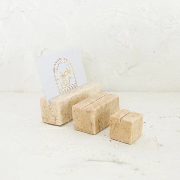 Onyx marble photo holder lifestyle genuine stone desk organiser